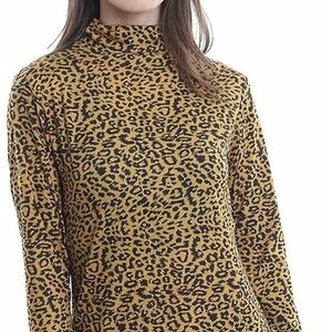 AMAZON essentials long sleeve lepard print turtle neck. Size XL